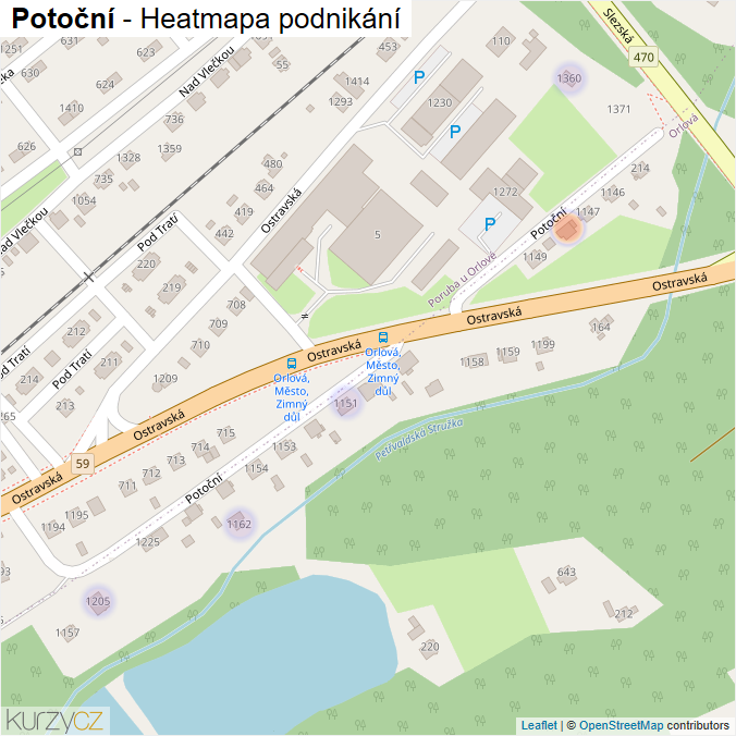 Mapa Potoční - Firmy v ulici.