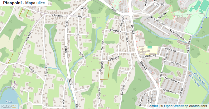 Přespolní - mapa ulice