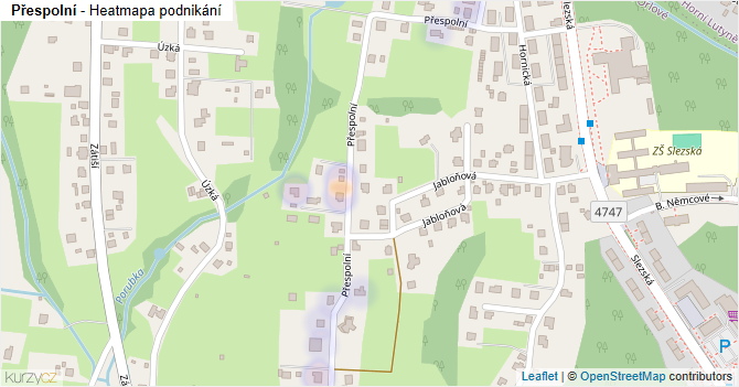Přespolní - mapa podnikání