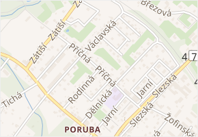 Příčná v obci Orlová - mapa ulice