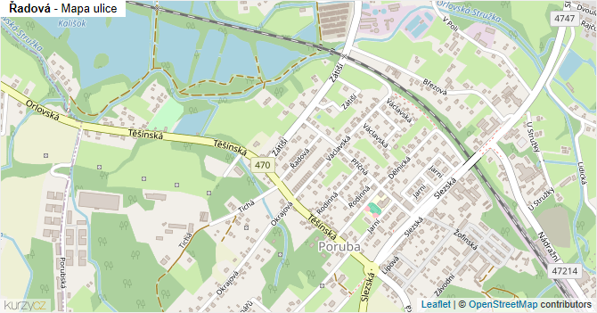 Řadová - mapa ulice