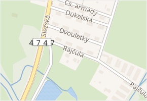 Rajčula v obci Orlová - mapa ulice