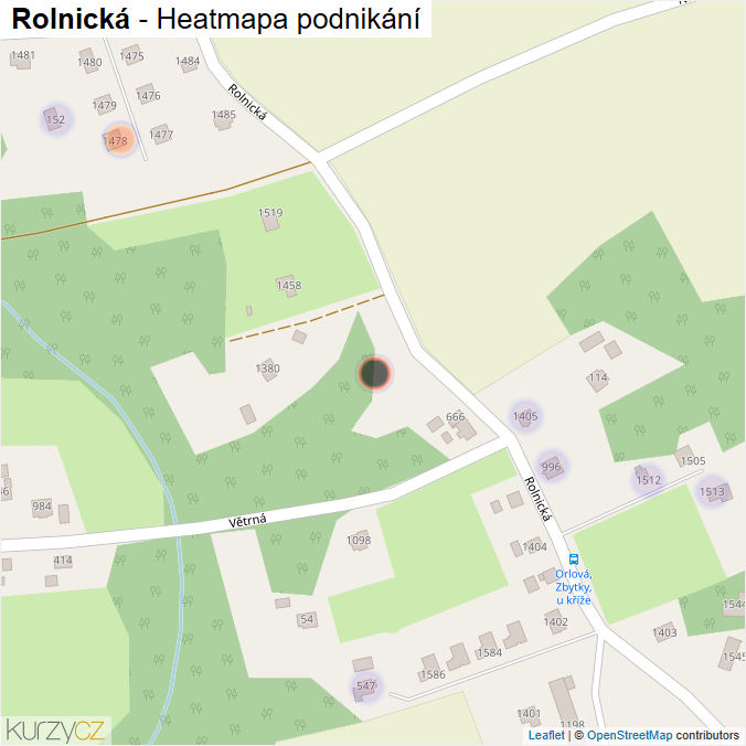 Mapa Rolnická - Firmy v ulici.