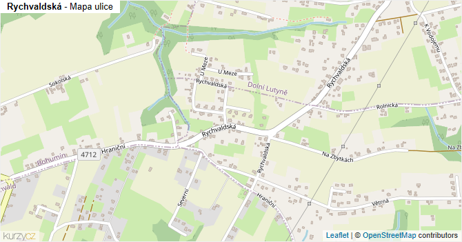 Rychvaldská - mapa ulice