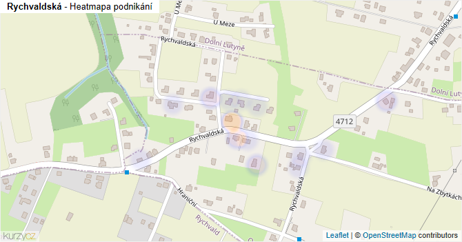 Rychvaldská - mapa podnikání