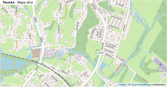 Slezská - mapa ulice