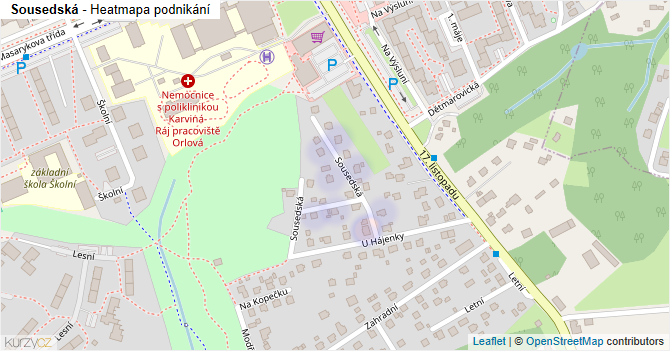 Sousedská - mapa podnikání