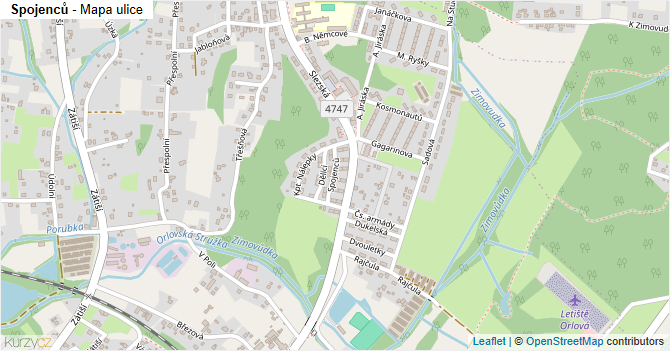 Spojenců - mapa ulice