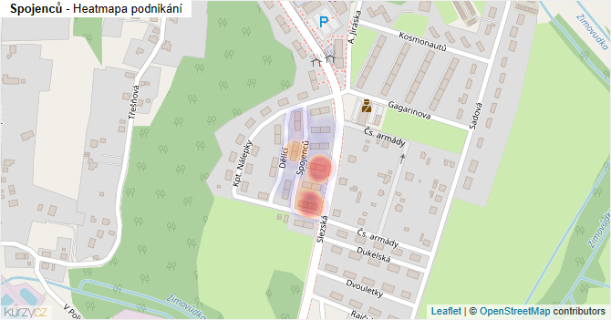Spojenců - mapa podnikání
