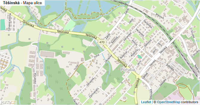 Těšínská - mapa ulice