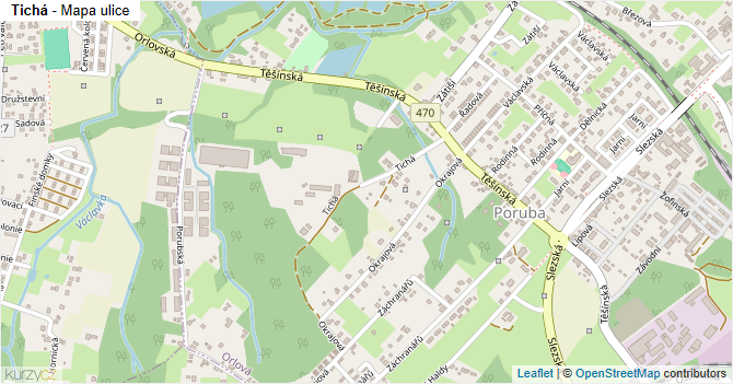Tichá - mapa ulice