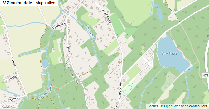 V Zimném dole - mapa ulice