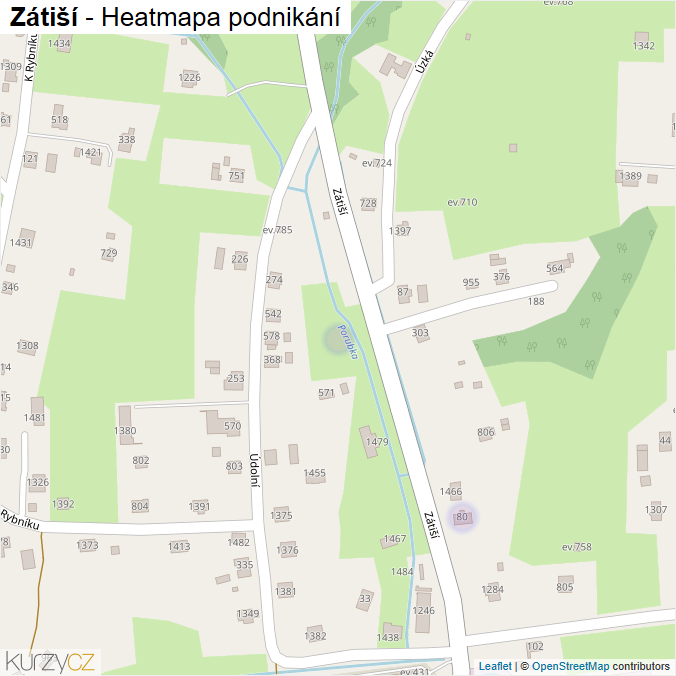 Mapa Zátiší - Firmy v ulici.