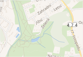 Zelená v obci Orlová - mapa ulice