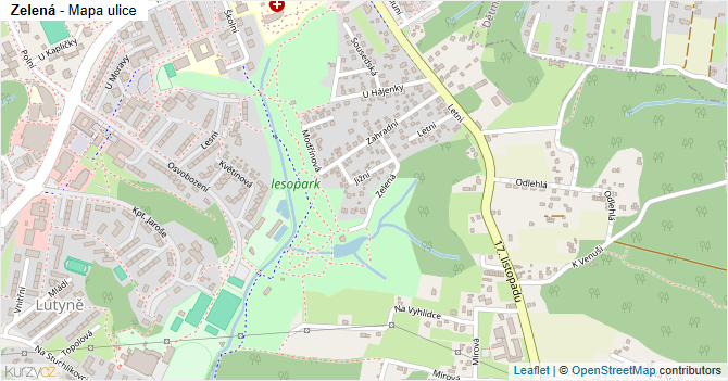 Zelená - mapa ulice