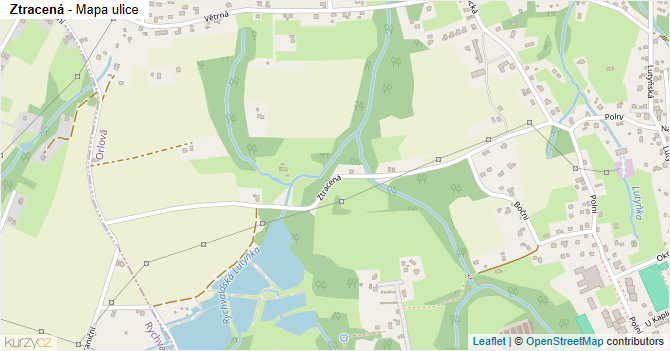 Ztracená - mapa ulice
