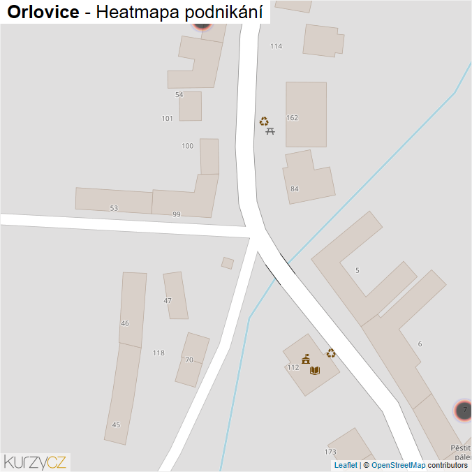 Mapa Orlovice - Firmy v obci.