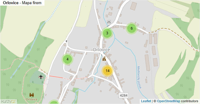 Orlovice - mapa firem