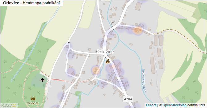Orlovice - mapa podnikání