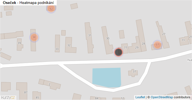 Oseček - mapa podnikání