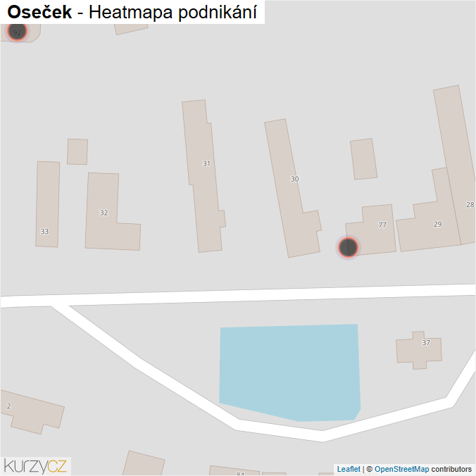 Mapa Oseček - Firmy v obci.