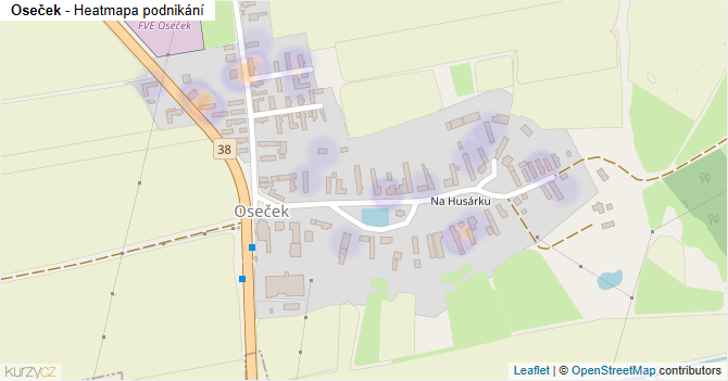 Oseček - mapa podnikání