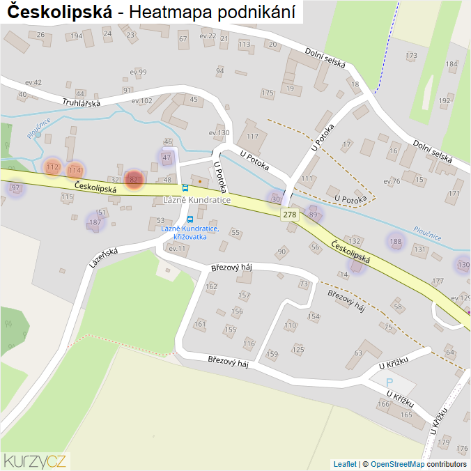 Mapa Českolipská - Firmy v ulici.