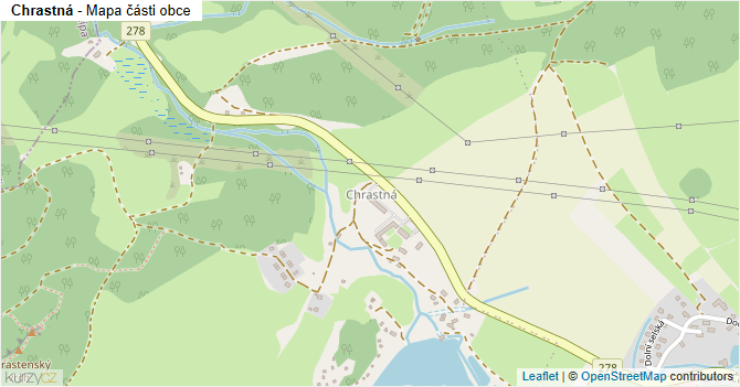 Chrastná - mapa části obce