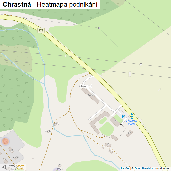 Mapa Chrastná - Firmy v části obce.