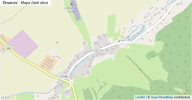 Druzcov - mapa části obce