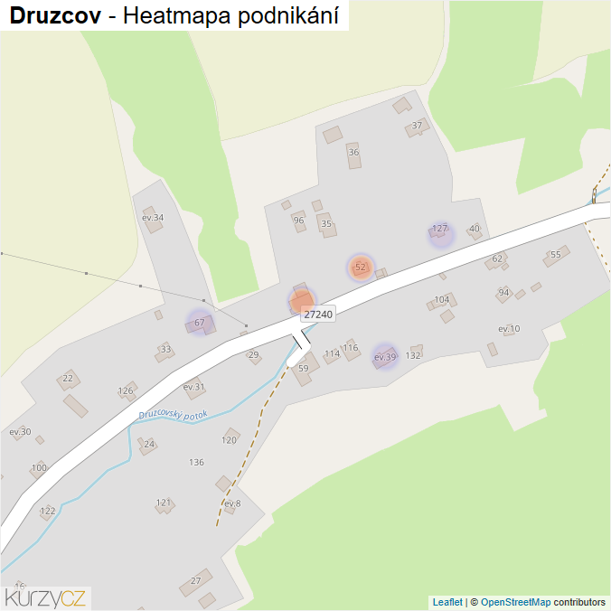 Mapa Druzcov - Firmy v části obce.