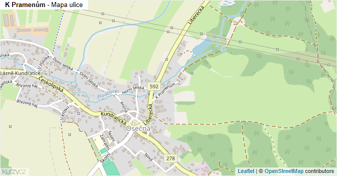 K Pramenům - mapa ulice