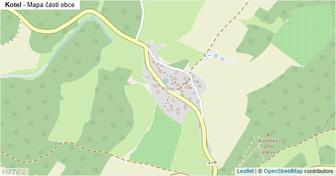 Kotel - mapa části obce