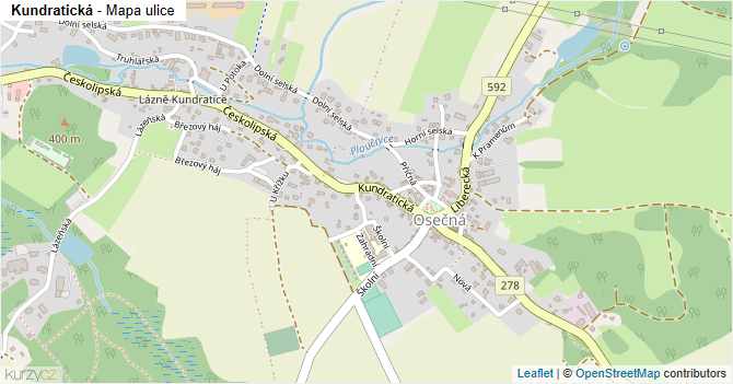 Kundratická - mapa ulice