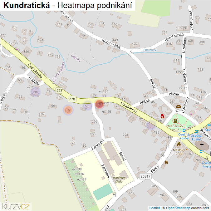 Mapa Kundratická - Firmy v ulici.