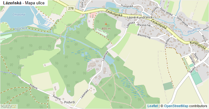 Lázeňská - mapa ulice