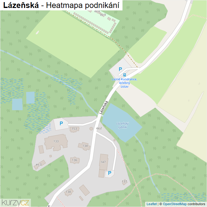 Mapa Lázeňská - Firmy v ulici.