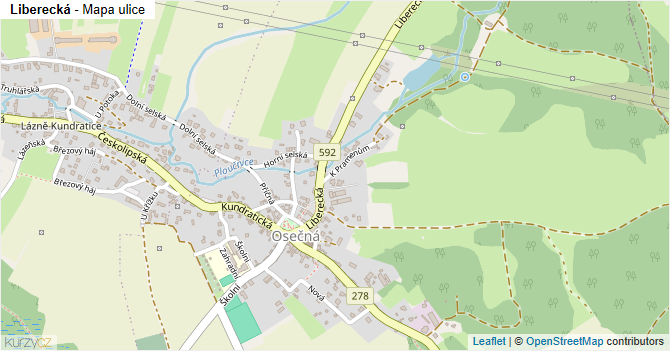 Liberecká - mapa ulice