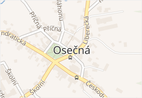 Osečná v obci Osečná - mapa části obce
