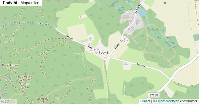 Podvrší - mapa ulice