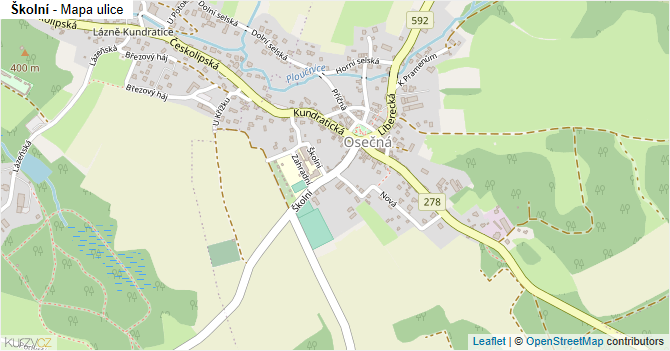 Školní - mapa ulice