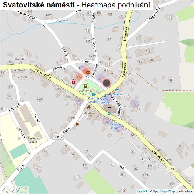 Mapa Svatovítské náměstí - Firmy v ulici.
