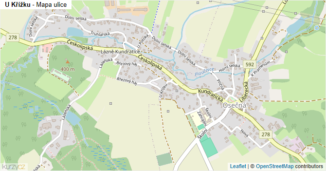U Křížku - mapa ulice