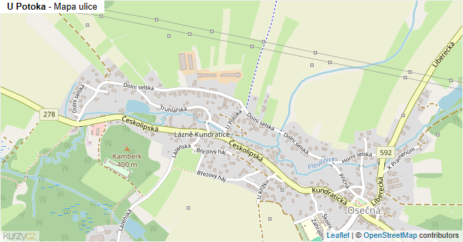 U Potoka - mapa ulice