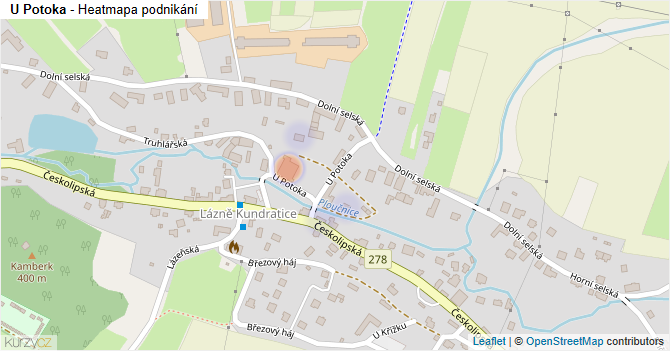 U Potoka - mapa podnikání
