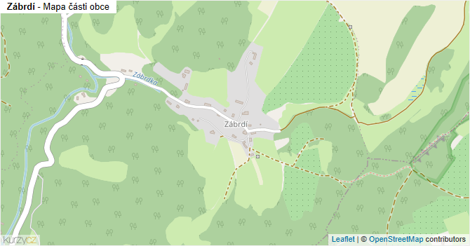 Zábrdí - mapa části obce