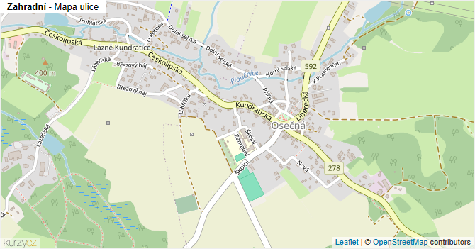 Zahradní - mapa ulice