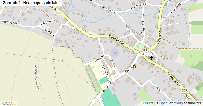 Zahradní - mapa podnikání