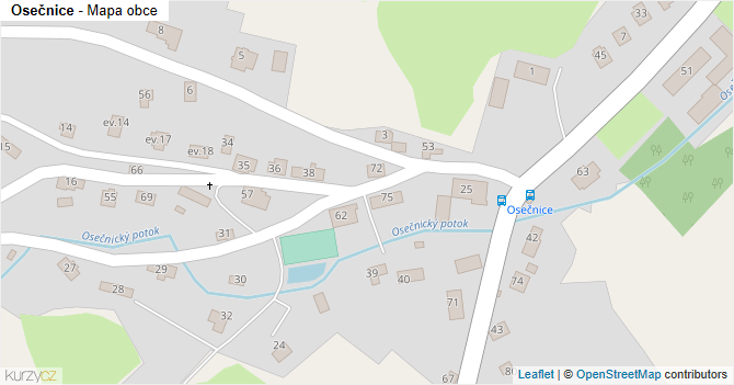 Osečnice - mapa obce