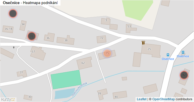 Osečnice - mapa podnikání